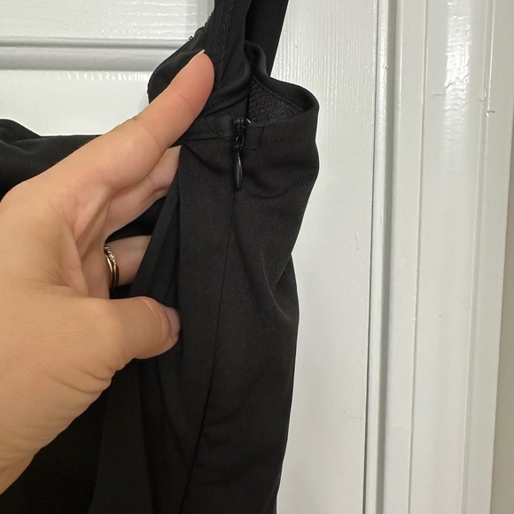 Women’s Little Black Dress Medium Off the Shoulder Mini Asymmetrical Zipper Date - Picture 6 of 7